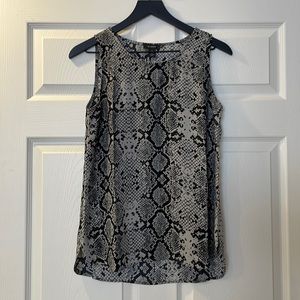 Halogen snakeskin print tabletop blouse, NWOT, XS